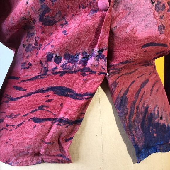 Ports International vintage pink back buttons V neck tunic top shirt - Picture 7 of 16